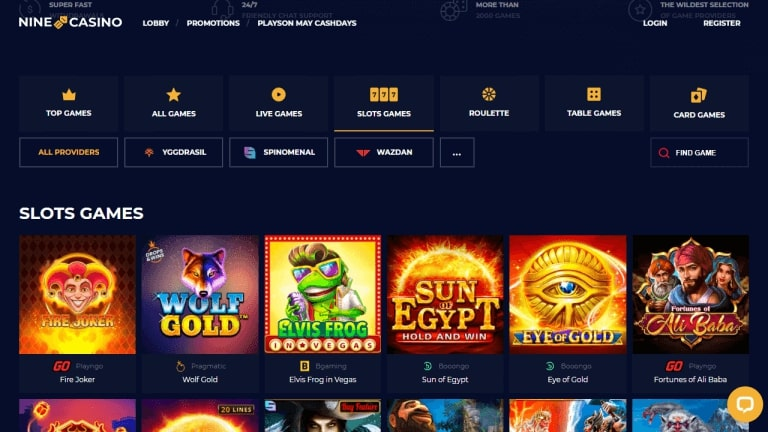 ninecasino Gameplay